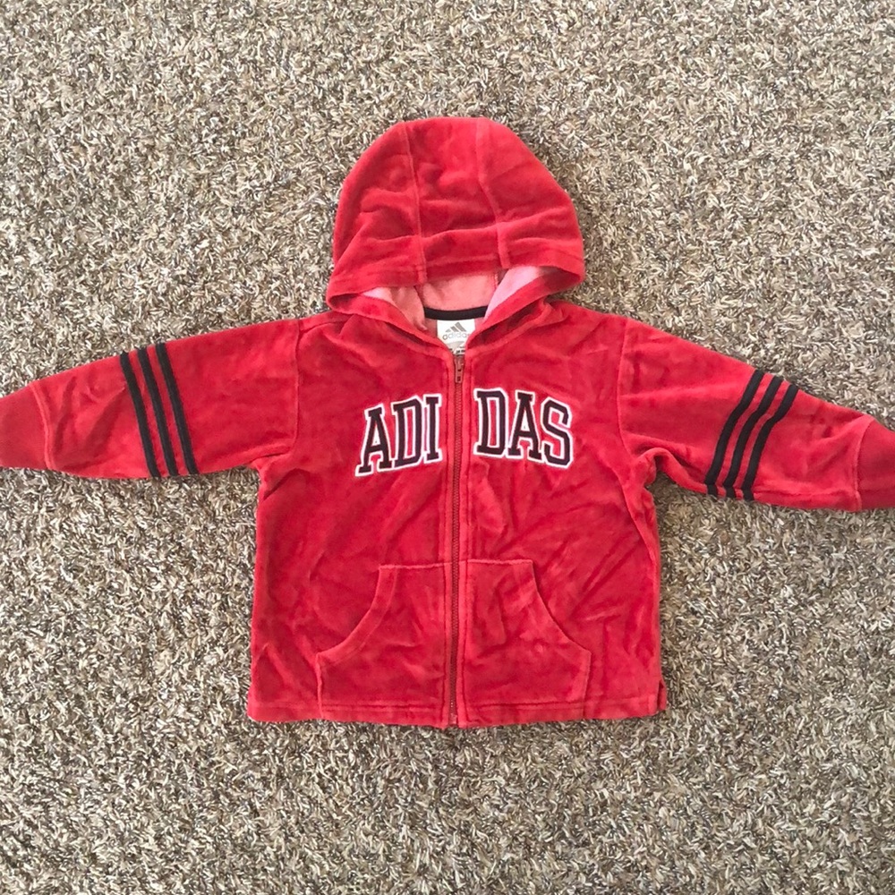 Red velvet Adidas Hoodie size 24m